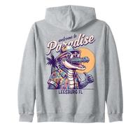 Leesburg Florida Retro Style Summer Distressed Design Zip Hoodie