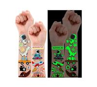 Leesgel 145 Styles Glow Tattoo Stickers for Boys Kids, Boys Party Bag Fillers Fake Tattoos with Dinosaur/Animal/Pirate/Space/Shark, Temporary Tattoos Toys for Boys Children