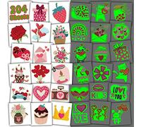 Leesgel 204 Sheets Glow Tattoos for Kids Valentines Decorations, Individually Wrapped Temporary Tattoos, Party Bag Fillers Games Prizes Favours Supplies