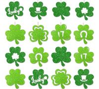 Leesgel 40pcs Shamrock Ornaments for St Patricks Day Decorations, Lucky Hanging Decorations for St Patricks Day Accessories, Irish Party Supplies Saint Patricks Day Festival Favours
