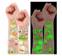 Leesgel Animal Tattoos for Children, 10 Sheets Luminous Children's Tattoos Stickers for Children's Birthday Party Favours, Party Bags, Children's Birthday Party Giveaways, Small Gifts, Easter Gifts