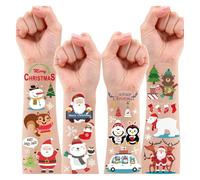 Leesgel Christmas Party Bag Fillers, 6 Sheets Luminous Temporary Tattoos for Kids Christmas Decorations Xmas Party Supplies Games Favours