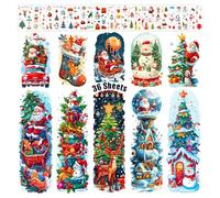 Leesgel Christmas Tattoos for Kids, 36 Sheets Mixed Size Kids Tattoos Sleeves, Full Arm Half Arm Face Hand Tattoo Stickers for Christmas Decorations, Christmas Stocking Xmas Eve Box Fillers Toys