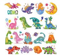 Leesgel Dinosaur Glitter Tattoos for Kids Birthday Decorations, 12 Sheets