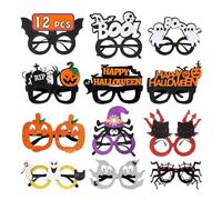 Leesgel Halloween Glasses Decorations, 12 Pack Party Eyewear for Kids, Women & Adults - Halloween Costume Accessories & Photo Booth Props