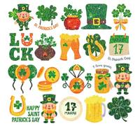 Leesgel St Patricks Day Glitter Tattoos for Kids, 280 Styles Temporary Tattoo Stickers for St Patricks Day Decorations, Saint Patricks Day Fancy Dress Accessories Irish Party Supplies Favours