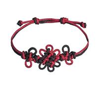 LEESLE Handmade Korean Knot Bracelet, Adjustable Chrysanthemum Maedeup Design, Unisex Friendship Bracelet, Lucky Charm Gift, Adjustable, Nylon Silver-tone Metal, no gemstone