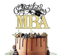 Leetaivie Congratulations MBA Cake Topper, MBA Graduation Decorations, Mastered It, Masters Degree, Congrats Grad Party Decorations, Class of 2026 MBA College Graduation Party Decorations