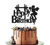 Leetaivie Weight Lifting Barbell Happy Birthday Cake Topper, Gym Theme