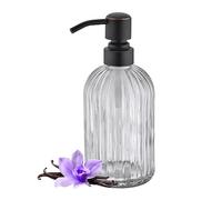 Leetcp Soap Dispenser, Dish Soap Dispenser, Bathroom Liquid Soap Dispenser, with Rustproof Stainless Steel Pump, 16 Oz Oil Rubbed Bronze Clear Soap Dispenser