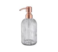 Leetcp Soap Dispenser, Glass and stainless steel, Brass, Pack of 1