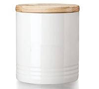 LEETOYI Ceramic Food Storage Jar with Seal Lid, Serving for Ground Coffee, Tea, Sugar, Salt and More - 31 Oz (White)