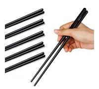 LEETOYI Porcelain Chopsticks Set of 5, Ceramic Chinese Chopsticks Easy to Clean, 9.6-Inch (Black)