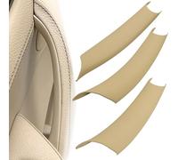LEETUTA Car Door Pull Handle Cover Interior Door Handles Decorate Protective Cover Compatible with BMW X5 Series E70/E70 LCI 2008-2013,BMW X6 Series E71/E72 2008-2014 (3PCS) (Beige)