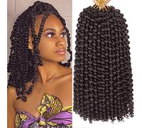 Leeven 12 Inch Passion Twist Crochet Braids Hair for Butterfly Faux Locs 2 Pack Synthetic Water Wave Passion Twists Crochet Braiding Hair for Black Women 2#