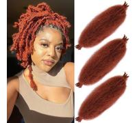 Leeven 16 Inch Springy Twist Hair for Afro Marley Locs 3 Packs Afro Kinky Curly Marley Braiding Hair Extensions Pre Separated Popping Spring Twist Crochet Hair for Distressed Locs /350#