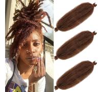 Leeven 16 Inch Springy Twist Hair for Afro Marley Locs 3 Packs Afro Kinky Curly Marley Braiding Hair Extensions Pre Separated Popping Spring Twist Crochet Hair for Distressed Locs /30#