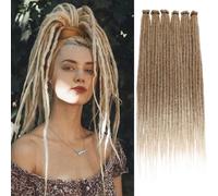 Leeven 18 Inch Ombre Blonde Dreadlock Extension 20 Strands Hippie Single Ended Dreads Synthetic Thin Dreadlock for Woman/Man Soft Dreads Hair Extensions /27613#