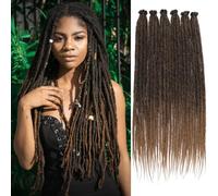 Leeven 18 Inch Ombre Dreadlock Extensions 20 Strands Reggae Braid Locs Synthetic Thin Dreadlock Extension for Woman/Man Hippie Single Ended Dreads /T27#