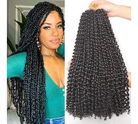 Leeven 18 Inch Passion Twist Crochet Braids Hair for Butterfly Locs 2 Pack Synthetic Water Wave Passion Twists Crochet Braiding Hair for Black Women 2#
