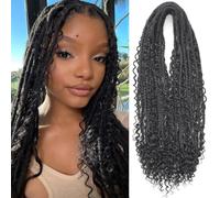 Leeven 24 Inch Double Ended Dreadlock Extension Soft Boho Dreadlocks 10 Strands 0.6 Width Hippie Dreads Bohemian Box Braids Dreadlock Hair Extensions /1B#
