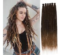 Leeven 24 Inch Ombre Dreadlock Extensions 40 Strands Hippie Single Ended Dreads Reggae Braid Locs Synthetic Handmade Thin Dreadlock Extension /T27#