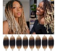 Leeven 24 Inch Springy Twist Hair for Afro Marley Locs 8 Packs Afro Kinky Curly Marley Braiding Hair Extensions Pre Separated Popping Spring Twist Crochet Hair for Distressed Locs /1B27613#
