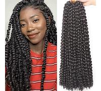 Leeven 24 Inch Water Wave Crochet Hair 7 Packs Passion Twist Braiding Hair for Woman Pre Looped Hair Braids for Distressed Faux Locs 18 Strands/Pack Bohemian Braids Hair Extensions 2#