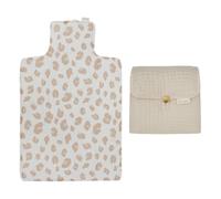 LEEVJE® Changing Mat - 100% Cotton, Beige, Washable, On the Go & Changing Table