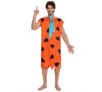 Leevuyu Mens Caveman Costume Family Couple Halloween Cosplay Adult Orange L
