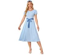 Leevuyu Women Wendy Costume Women Peter Pan Dress Long Maxi Halloween Dresses Light Blue M