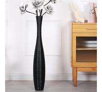 Leewadee Decorative Tall Floor Vase for Living Room Decor, 85 cm, Black, Resin