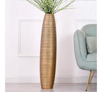 Leewadee Decorative Tall Floor Vase for Living Room Decor, 85 cm, Gold, Resin