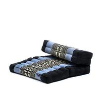 Leewadee Foldable Floor Mattress - 2 in 1 Floor Meditation Mat for Yoga and Relaxation, Seating Futon with Kapok, 50 x 70 cm, Blue