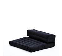 Leewadee Foldable Floor Mattress - 2 in 1 Floor Meditation Mat for Yoga and Relaxation, Seating Futon with Eco-Friendly Kapok, 50 x 70 cm, black