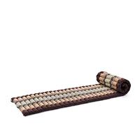 Leewadee - Foldable Floor Mattress - Japanese Roll Up Futon -Trifold Tatami Mat- Guest Floor Bed - Camping Mattress - Thai Massage Mat, Kapok Filled, 190 x 50 cm, Brown