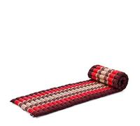 Leewadee - Foldable Floor Mattress - Japanese Roll Up Futon -Trifold Tatami Mat- Guest Floor Bed - Camping Mattress - Thai Massage Mat, Kapok Filled, 190 x 50 cm, Red