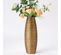 Leewadee - Gold Floor Vase for Pampas Grass, Large Flower Vase for Home Decor, 34 cm, Resin