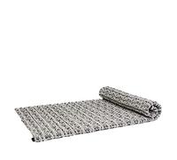 Leewadee - Kapok Roll Mat - Handcrafted Folding Sleep & Relaxation Mattress from Thailand, Ideal as Guest Bed, Camping Mat, Yoga Mat or Traditional Futon, 190 x 100 cm, Black White