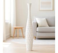 Leewadee Large Floor Vase 105 cm Mango Wood for Pampas Grass, Dried Flowers