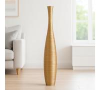 Leewadee Large Floor Vase 105 cm Mango Wood for Pampas Grass, Dried Flowers | Decor Vase for Living Rooms and Empty Corners, for Branches & Dried Grasses. Tougher than Ceramic, No Water. Boho