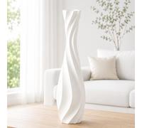 Leewadee Large Floor Vase 50 cm Polyresin for Pampas Grass, Dried Flowers