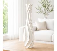 Leewadee Large Floor Vase 50 cm Polyresin for Pampas Grass, Dried Flowers | Deco Vase for the Living Room: waterproof, holds fresh flowers, perfect for Pampas & Branches - like ceramic, but tougher