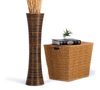 Leewadee Large Floor Vase 65 cm Mango Wood for Pampas Grass, Dried Flowers