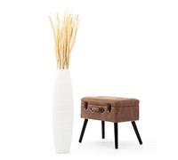 Leewadee Large Floor Vase 65 cm Mango Wood for Pampas Grass, Dried Flowers