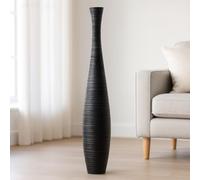 Leewadee Large Floor Vase 85 cm Mango Wood for Pampas Grass, Dried Flowers