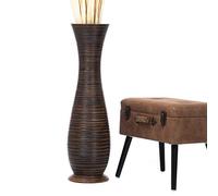 Leewadee Large Floor Vase 85 cm Mango Wood for Pampas Grass, Dried Flowers