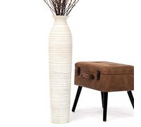 Leewadee Large Floor Vase 85 cm Mango Wood for Pampas Grass, Dried Flowers