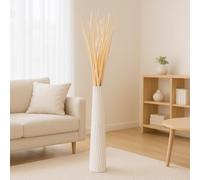 Leewadee Large Floor Vase 85 cm Mango Wood for Pampas Grass, Dried Flowers