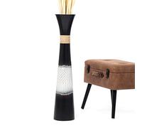 Leewadee Large Floor Vase 85 cm Mango Wood for Pampas Grass, Dried Flowers